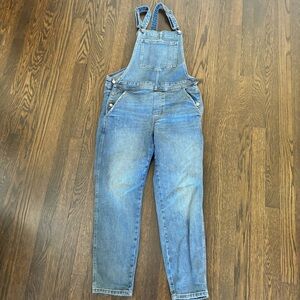 Old Navy Overalls Womens Size 8 Blue Denim Baggy Bib Jumper Some Distress